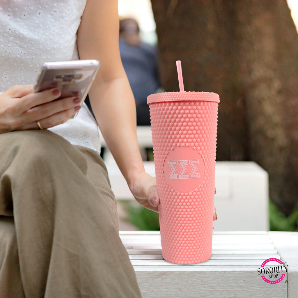 Alpha Delta Pi Studded Tumbler