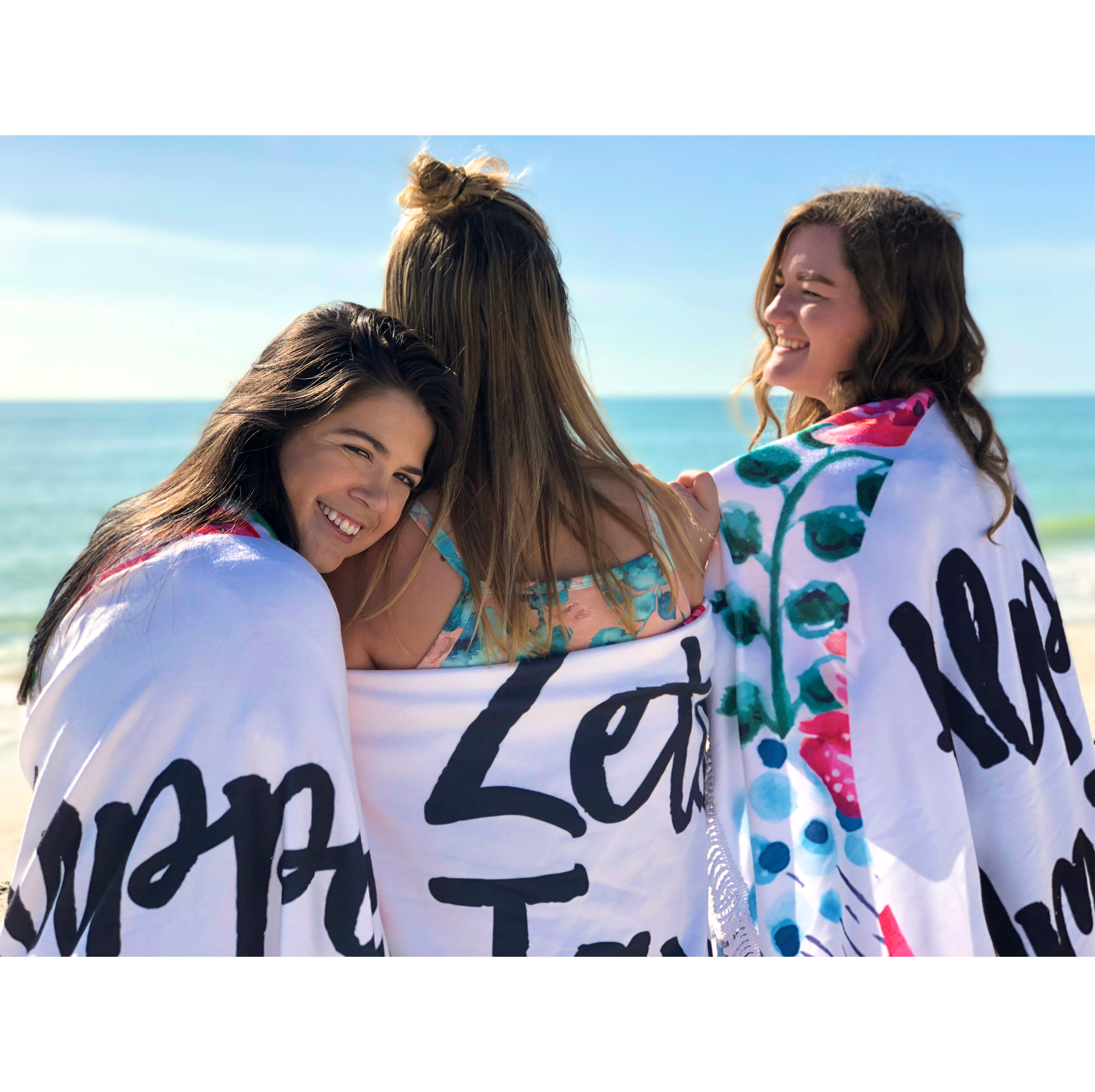 Pi Beta Phi Floral Fringe Towel Blanket