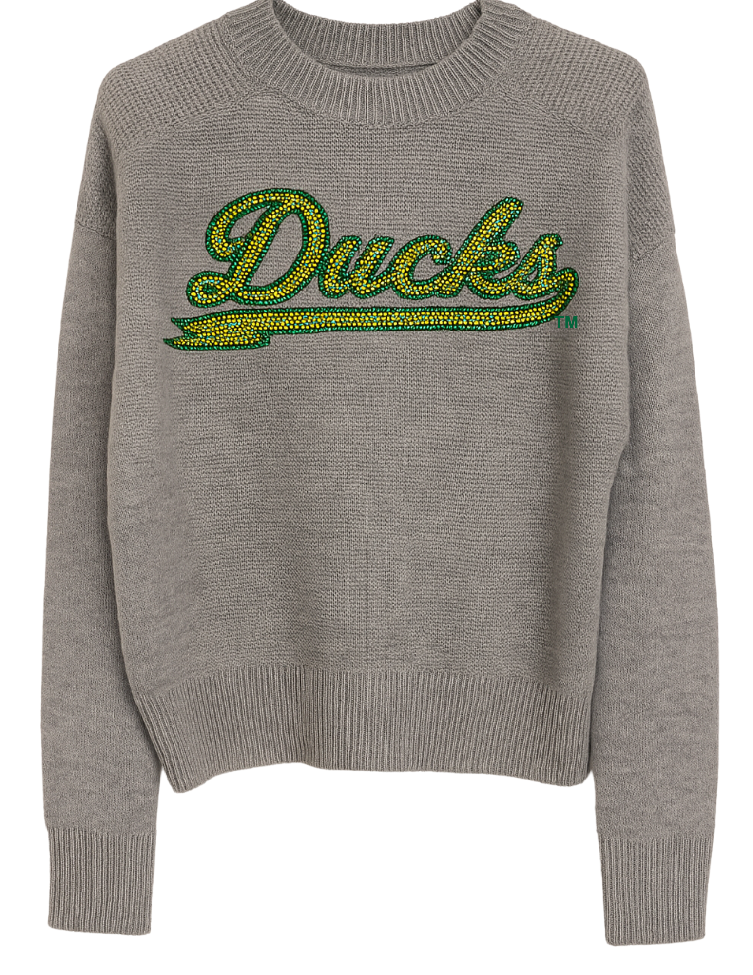 University Of Oregon Script Ducks Gray Crewneck Sweater