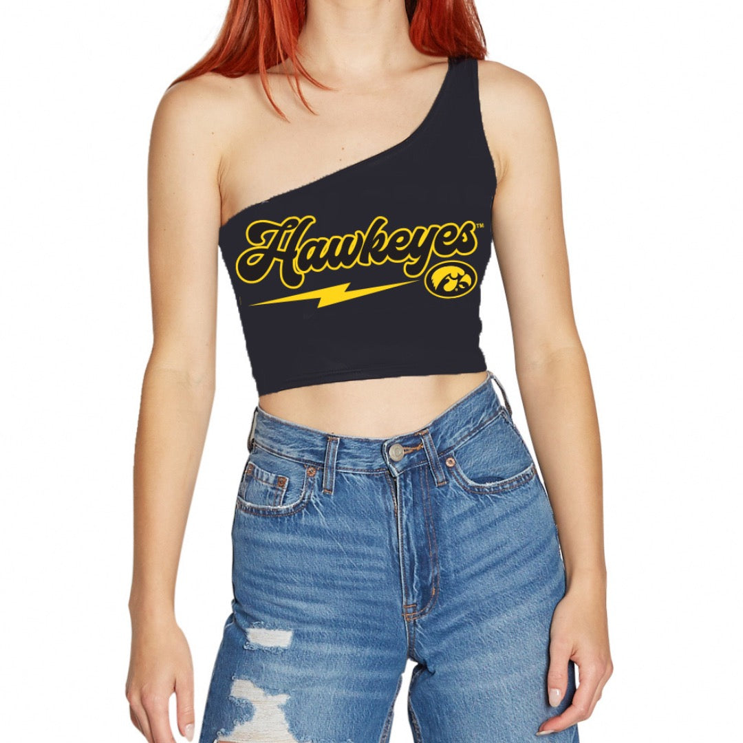 Iowa Hawkeyes Lightning One Shoulder Top