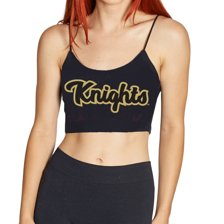 UCF Knights Cursive Outline Black Spaghetti Tank