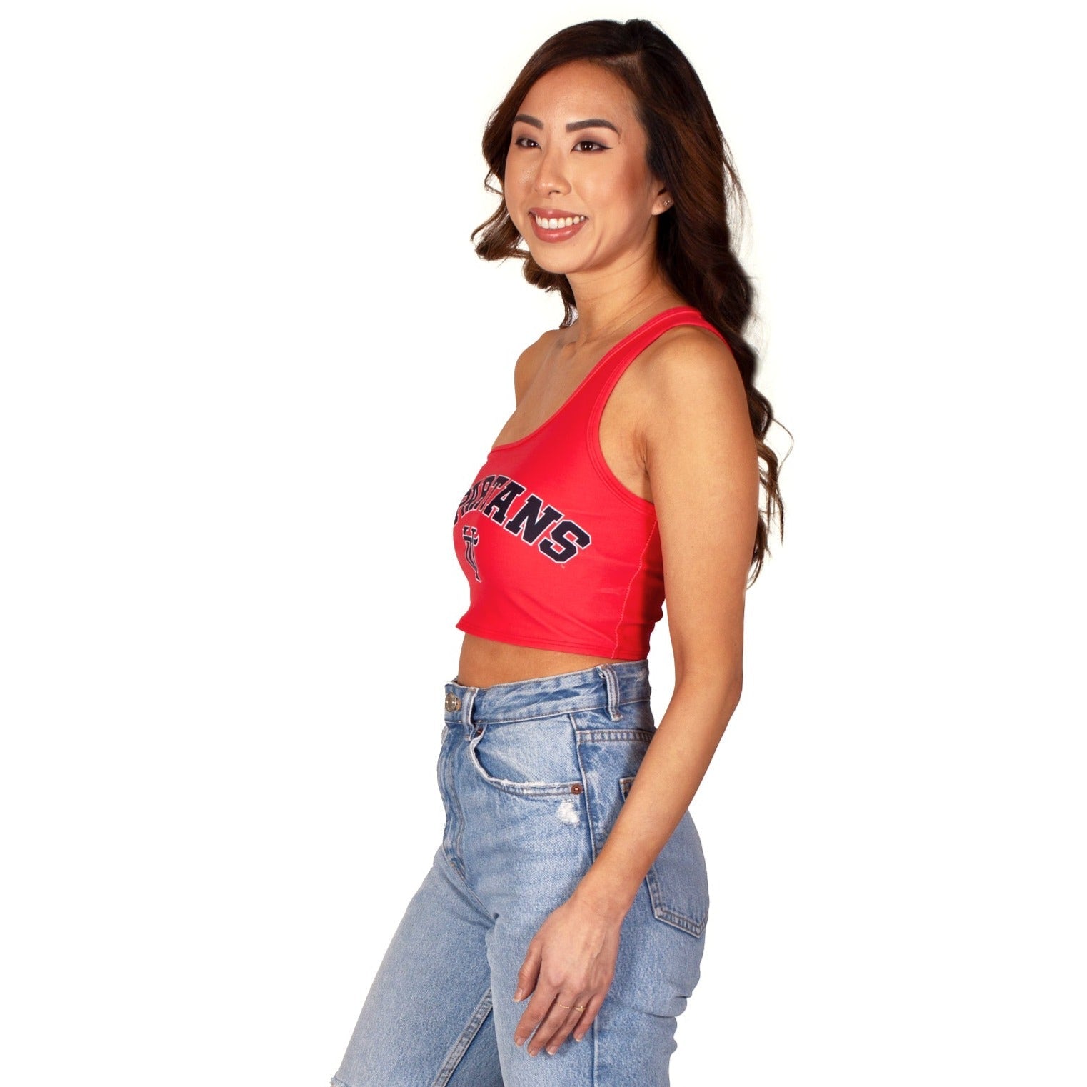 Tampa Spartans Red One Shoulder Top