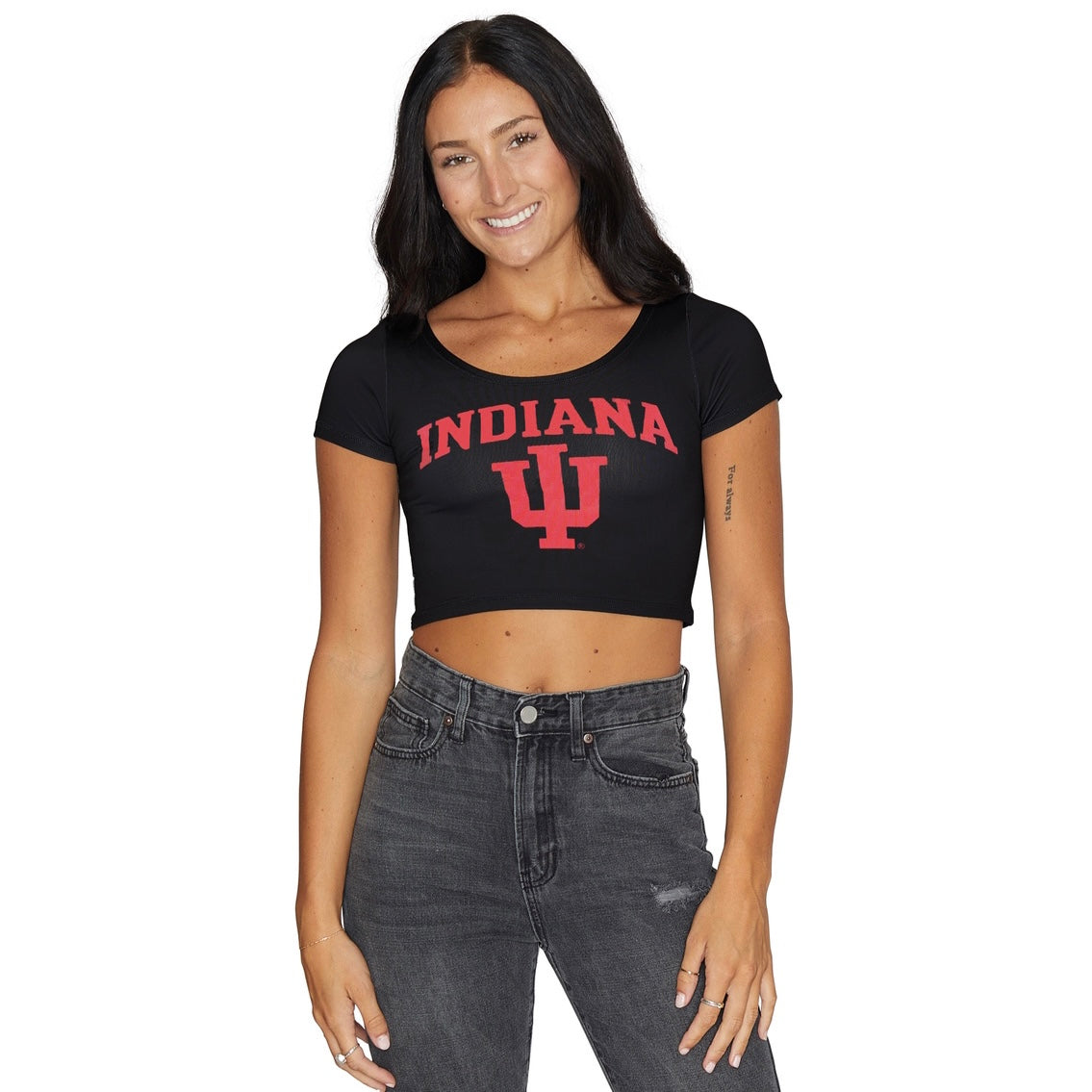Indiana Hoosiers Black Babydoll Tee