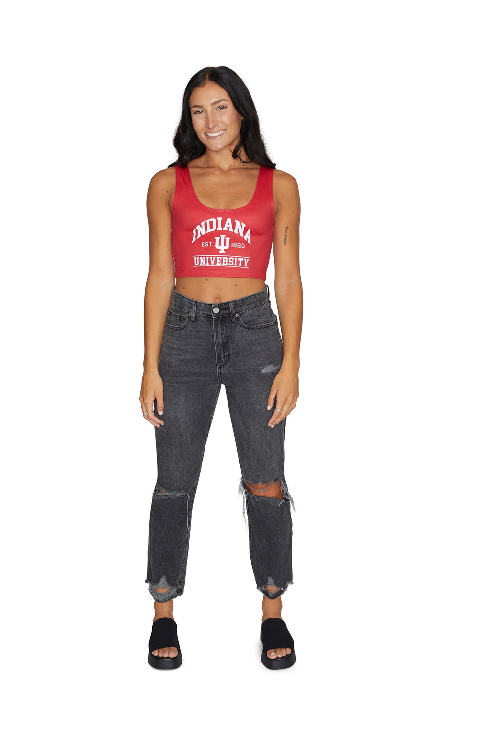 Indiana Hoosiers Crimson Crop Tank Top