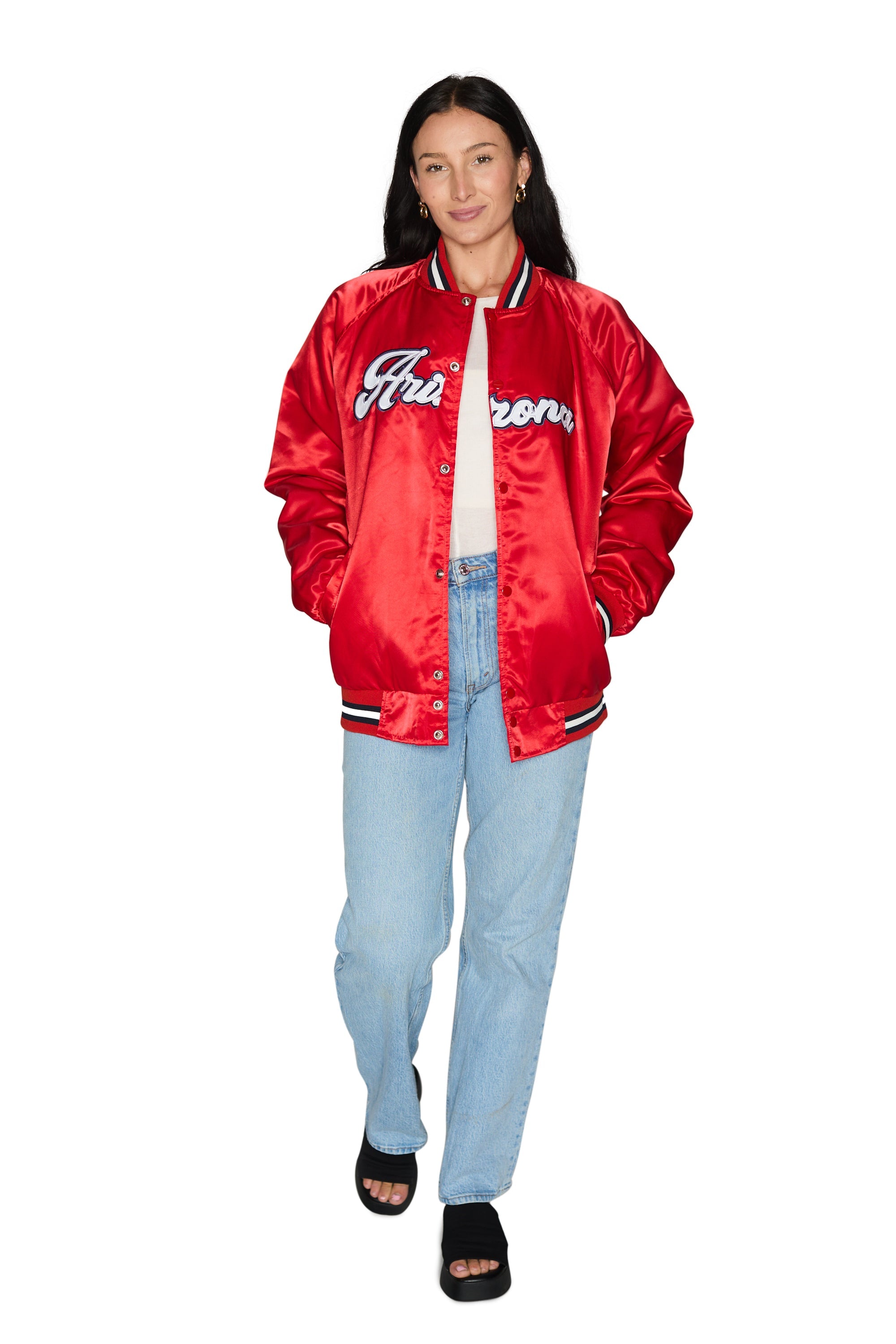 University of Arizona Satin Letterman Bomber Jacket