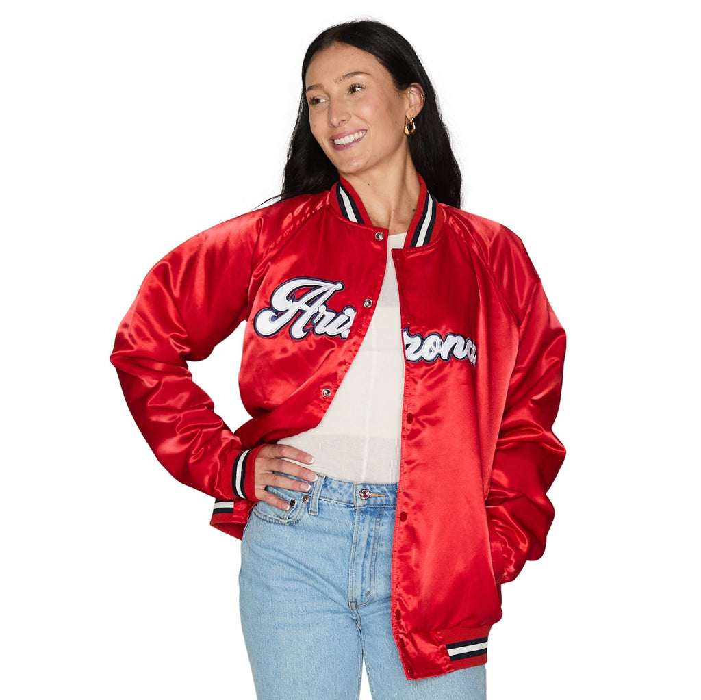 University of Arizona Satin Letterman Bomber Jacket