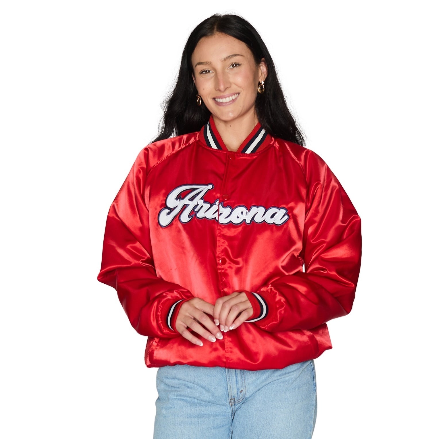 University of Arizona Satin Letterman Bomber Jacket