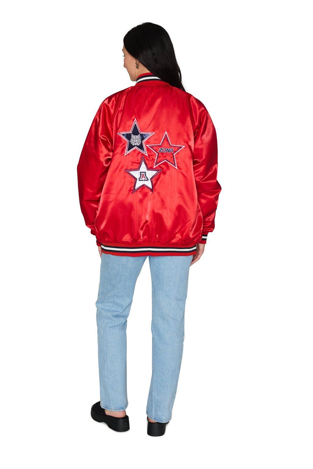 University of Arizona Satin Letterman Bomber Jacket