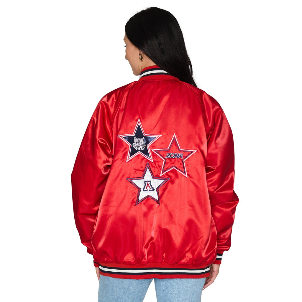 University of Arizona Satin Letterman Bomber Jacket