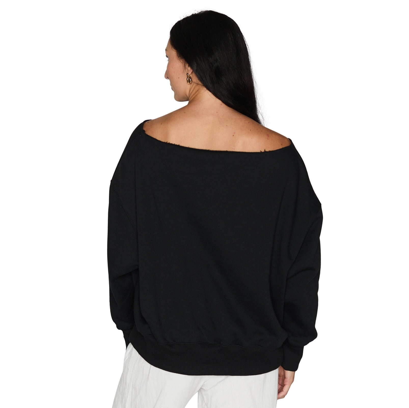 Ohio State OSU Buckeyes Black Off the Shoulder Sweatshirt