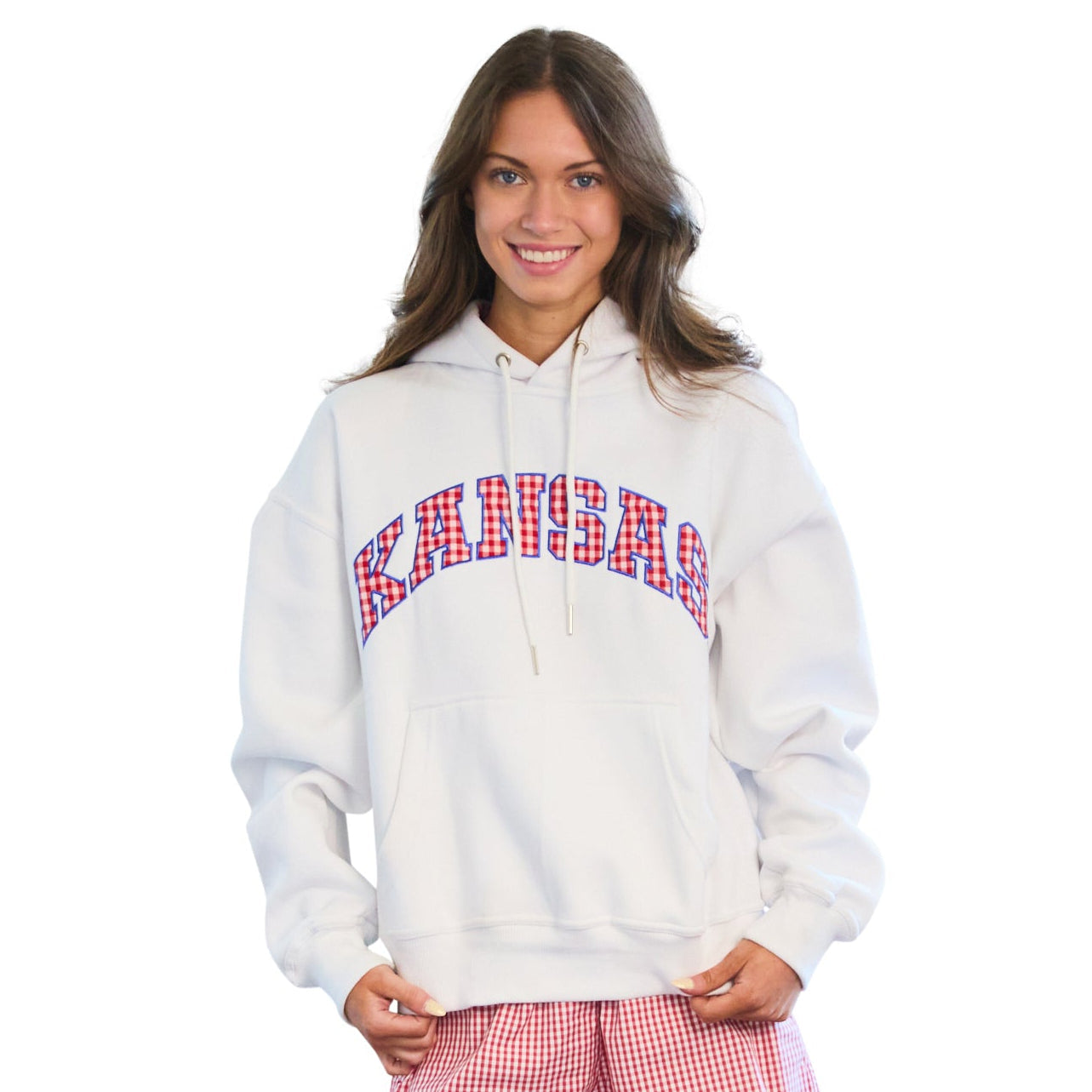 Kansas Jayhawks Gingham Hoodie