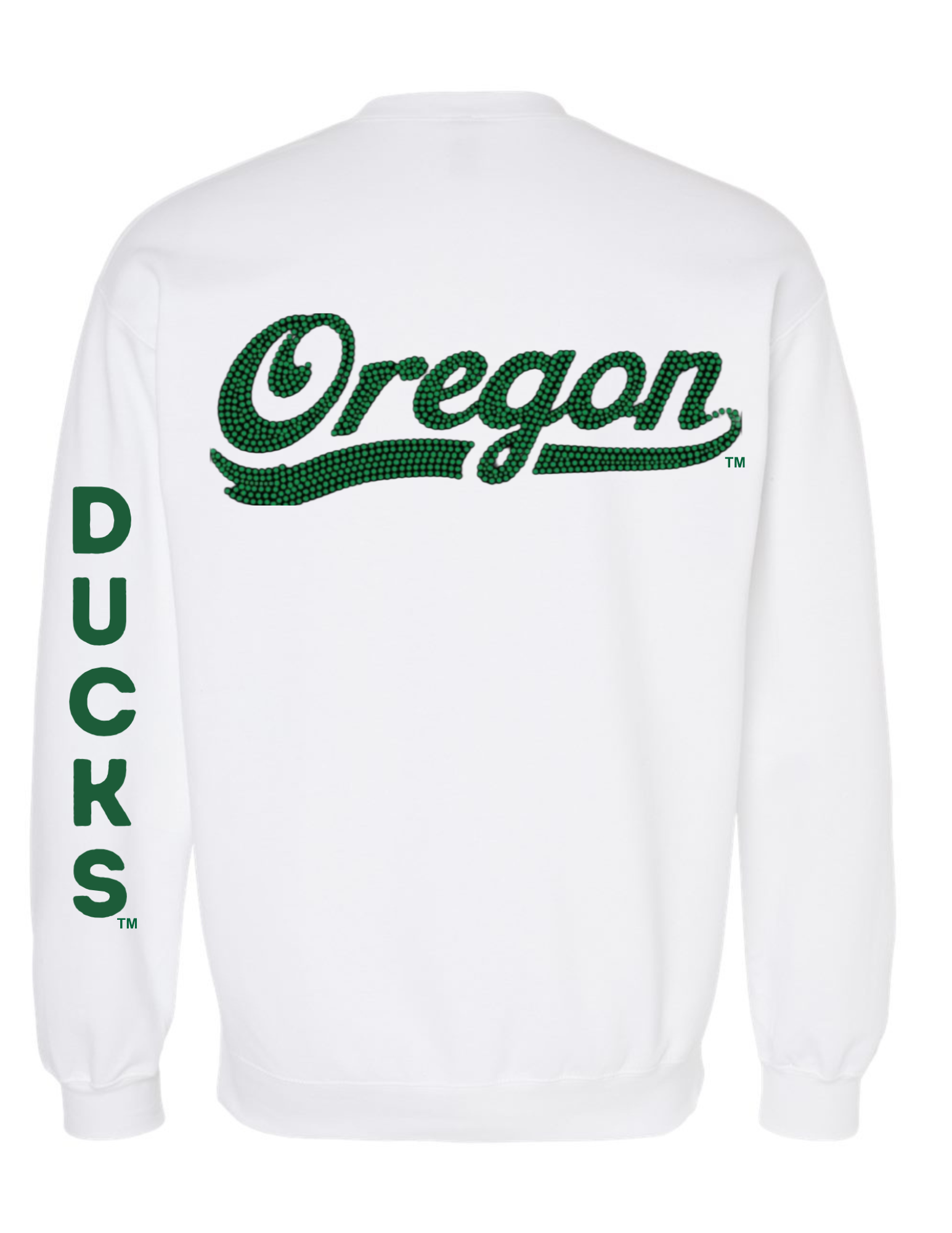 University Of Oregon Script Ducks White Crewneck Sweatshirt