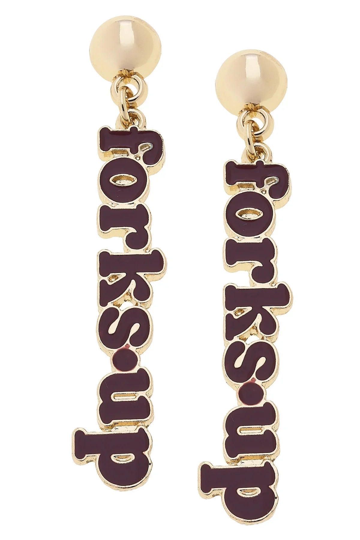 Arizona State Sun Devils Slogan Earrings - FINAL SALE