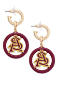 Arizona State Sun Devils Logo Medallion Drop Hoop Earrings - FINAL SALE