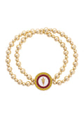 Arizona State Sun Devils Pave Disc 2-Row Ball Bead Bracelet