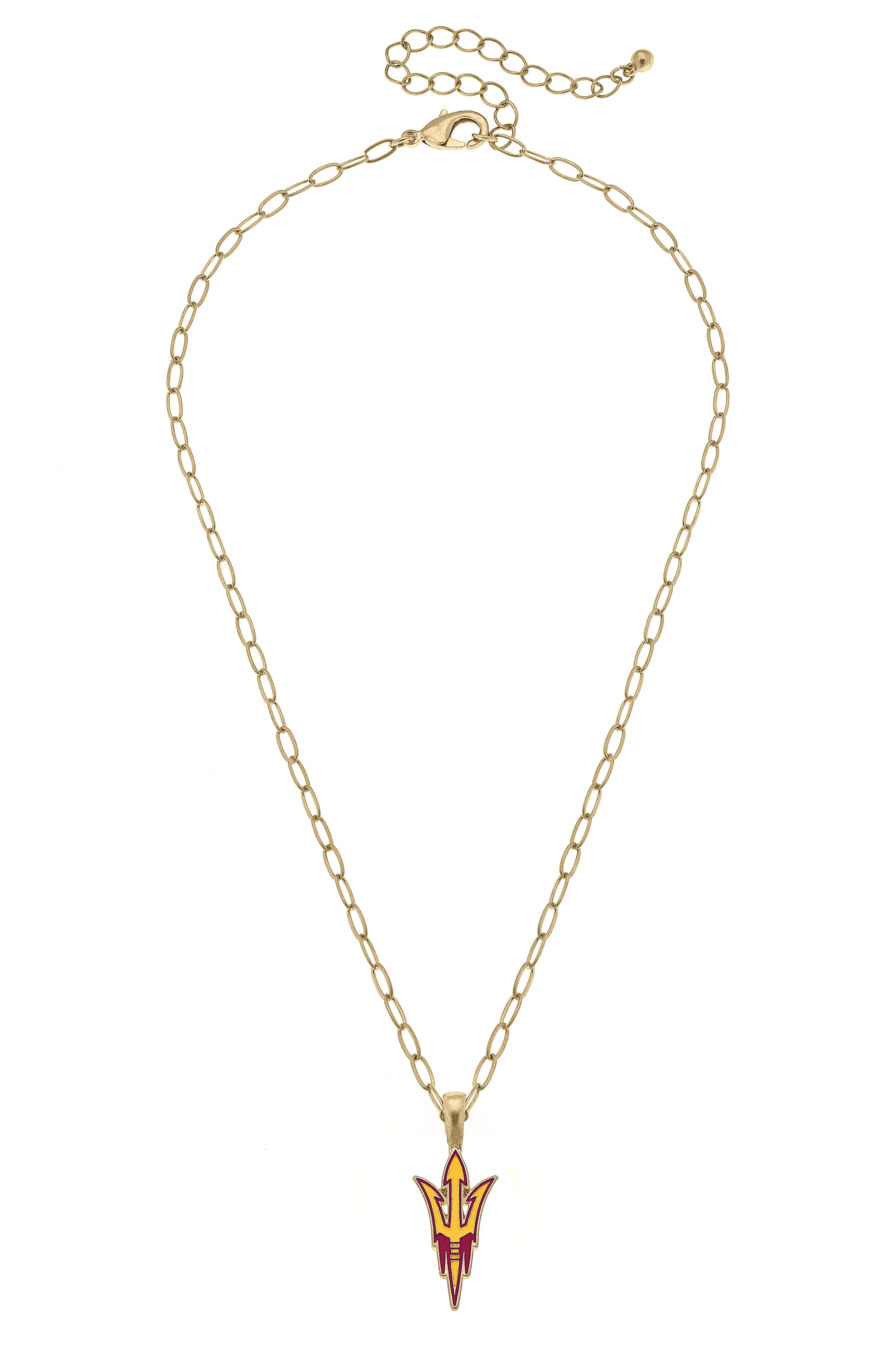 Arizona State Sun Devils Enamel Pendant Necklace in Shiny Gold