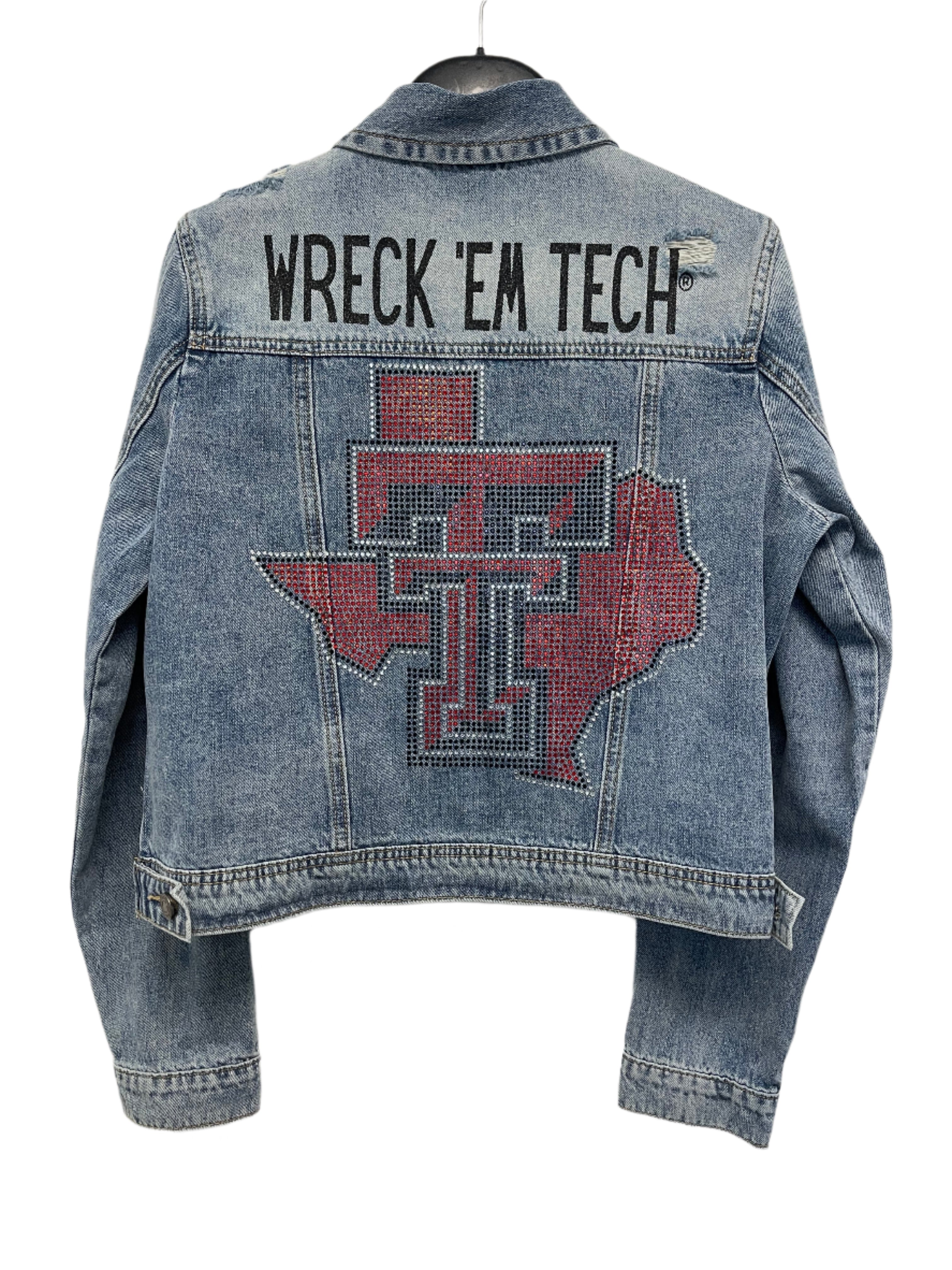 Game Day Jacket, Denim, Texas Tech TT State Map Wreck 'Em Tech
