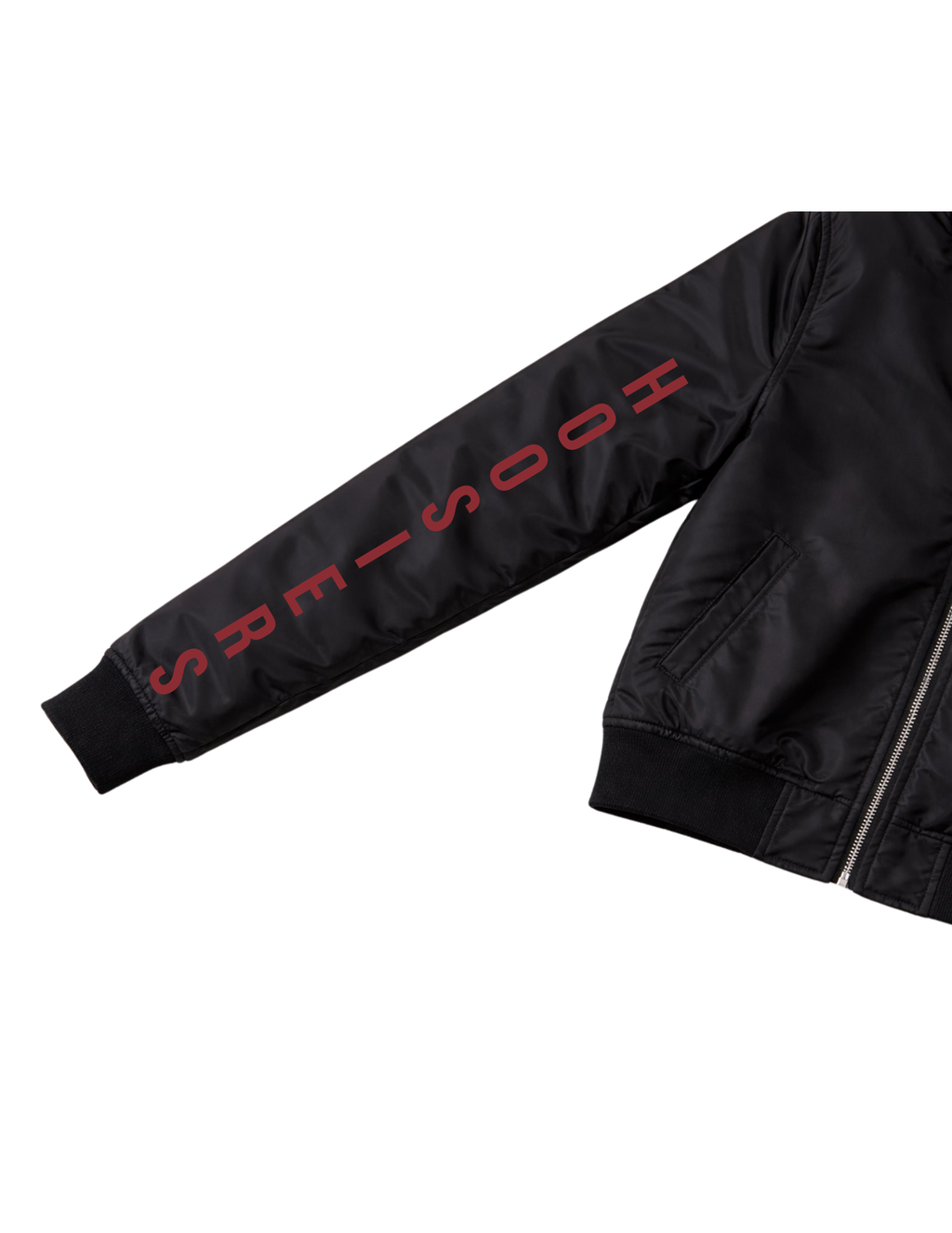 Indiana University Curved Indiana & Hoosiers Black Bomber Jacket