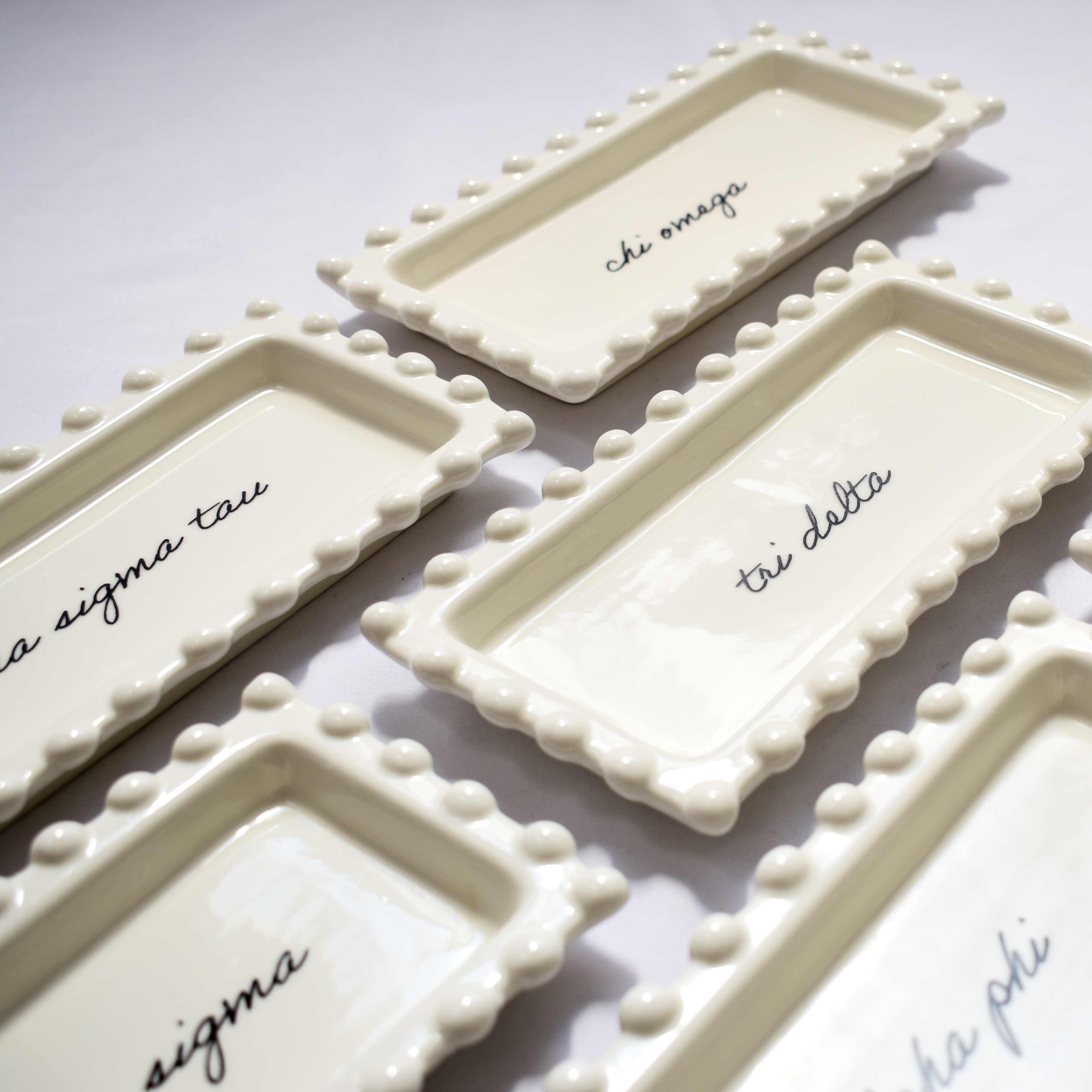 Kappa Delta Jewelry Dish - Rectangular Cursive Script Sorority Name