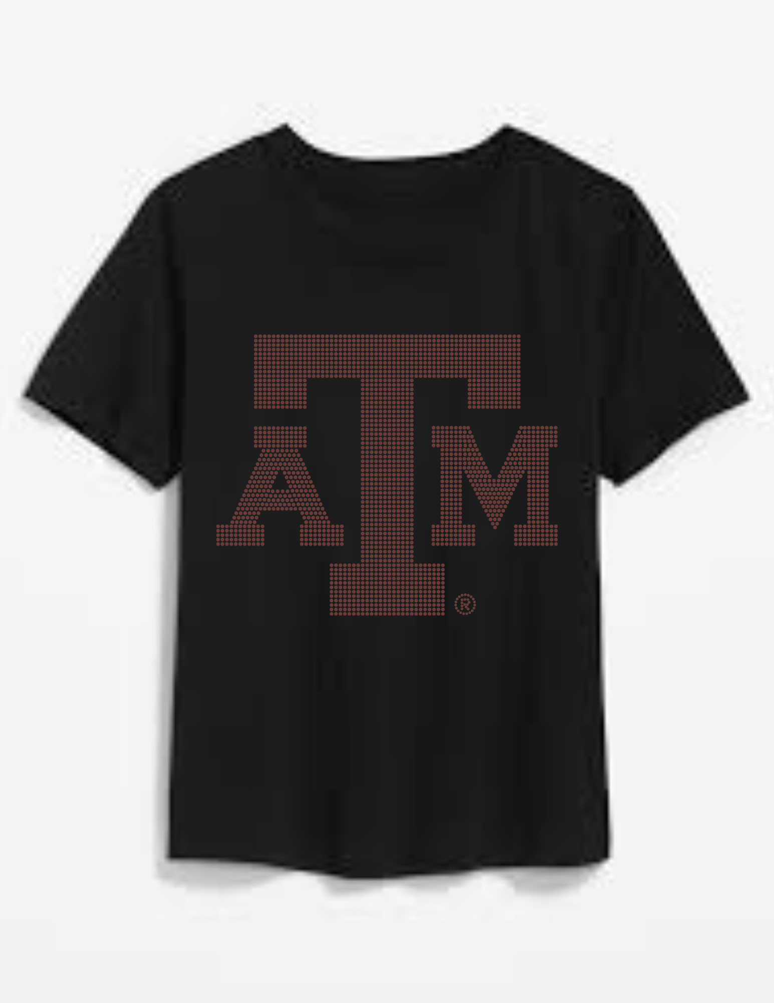 Texas A&M Logo Black Crewneck Short Sleeve T-Shirt