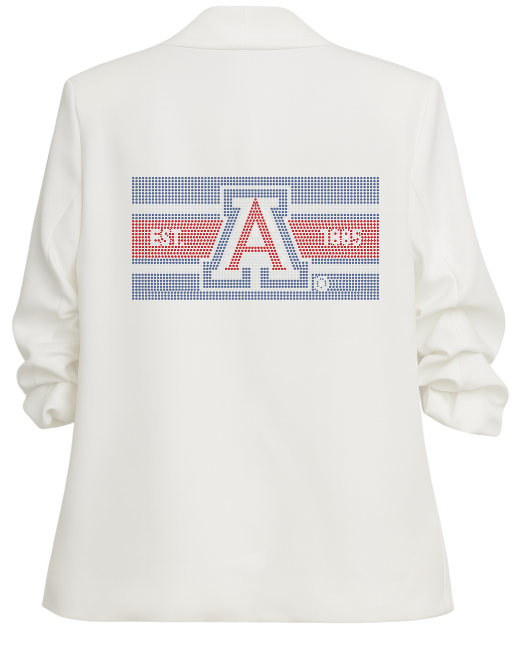 University of Arizona EST. 1885 White Ruched Sleeve Blazer