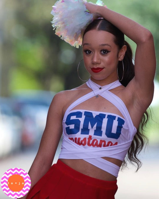 SMU Mustangs White Multi Way Bandeau Top