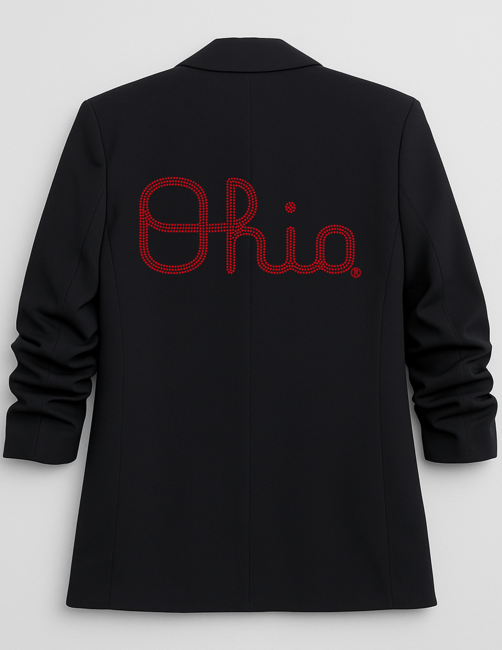 Ohio State Script Black Ruched Sleeve Blazer
