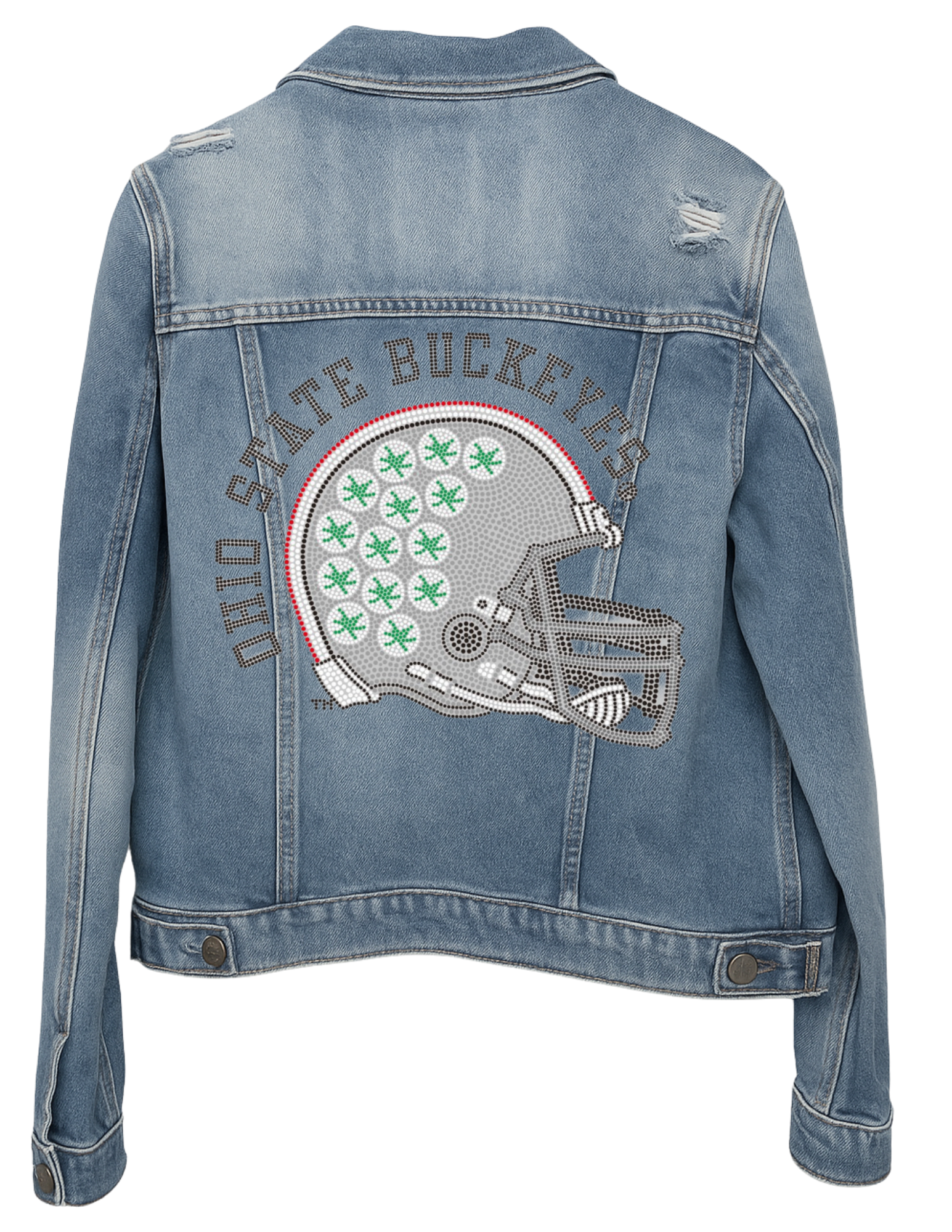 Ohio State Buckeyes Helmet Blue Denim Jacket