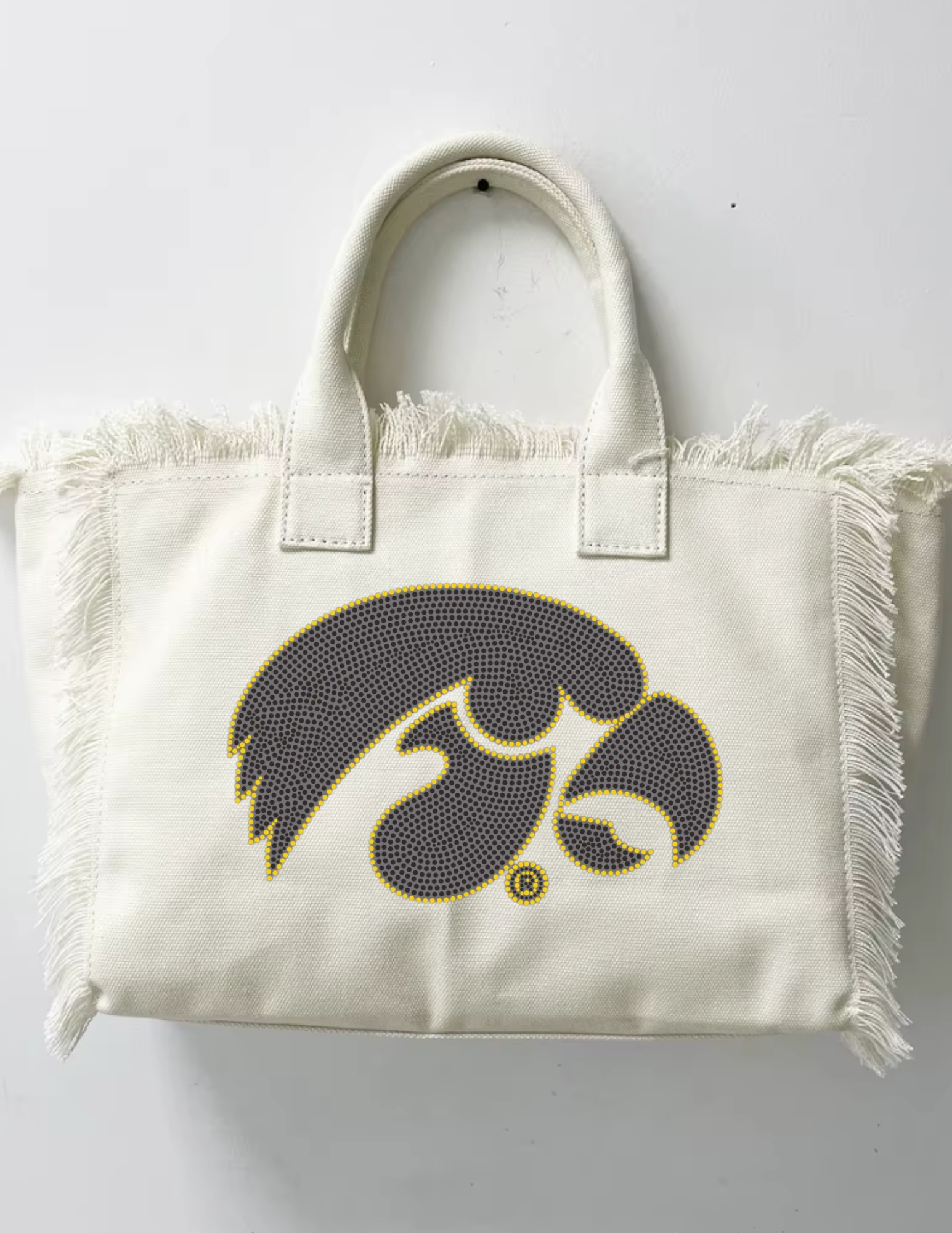 University of Iowa Black Tigerhawk Ivory Tote Bag