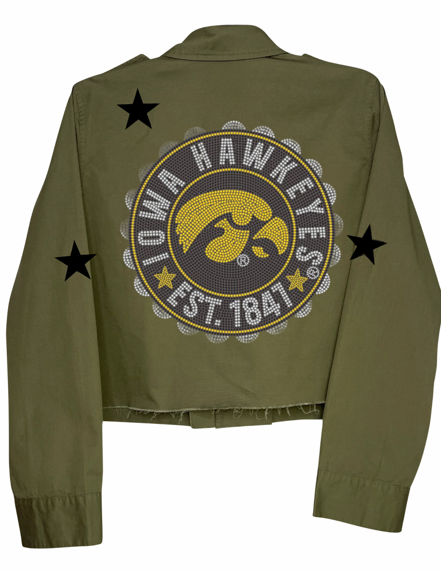 University of Iowa EST. 1841 Army Green Shacket