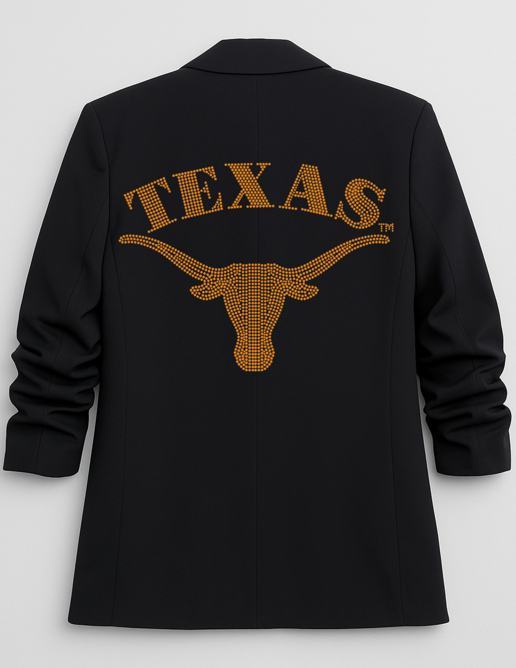 University of Texas-Austin Longhorn Black Ruched Sleeve Blazer