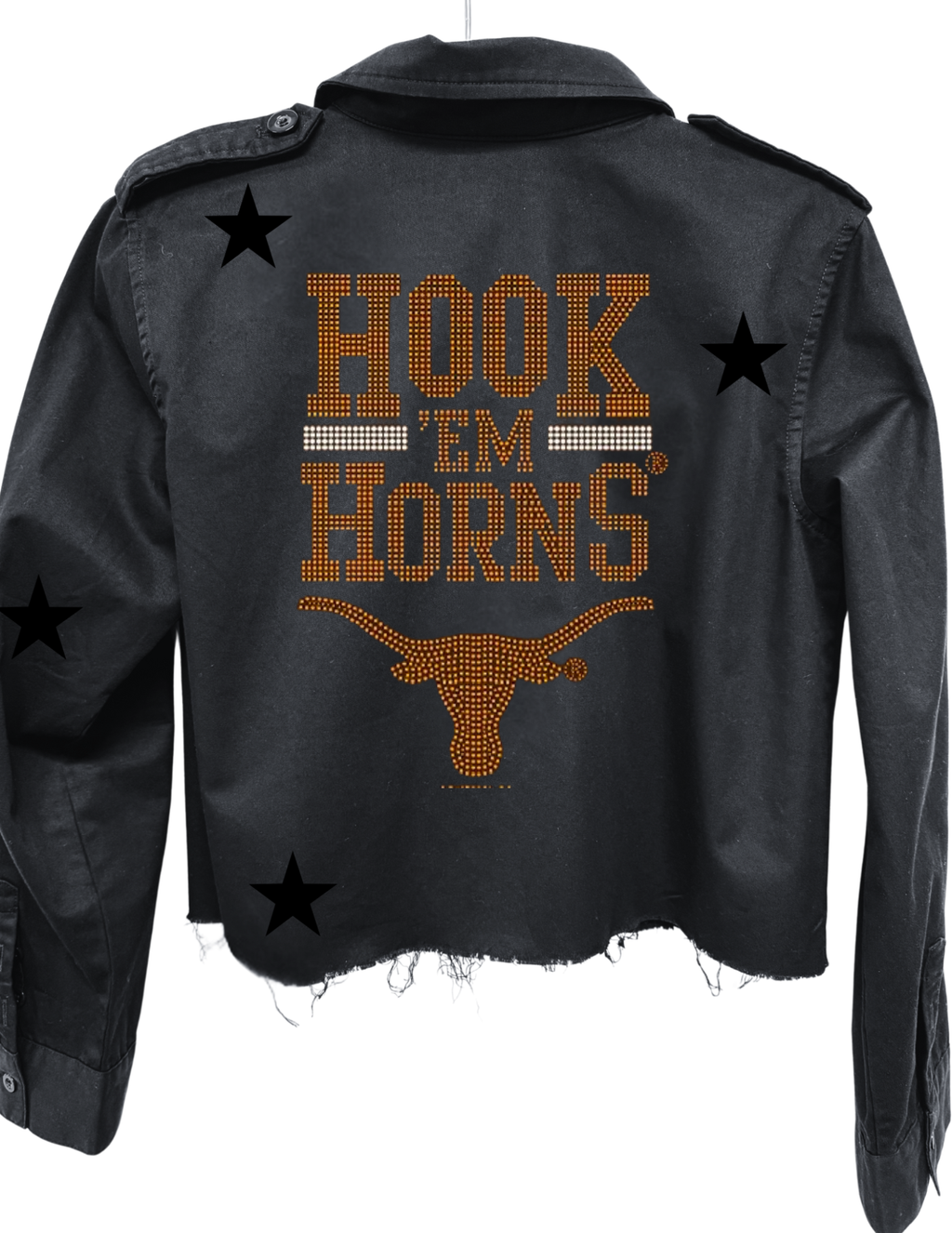 University of Texas-Austin Hook Em Horns Black Shacket