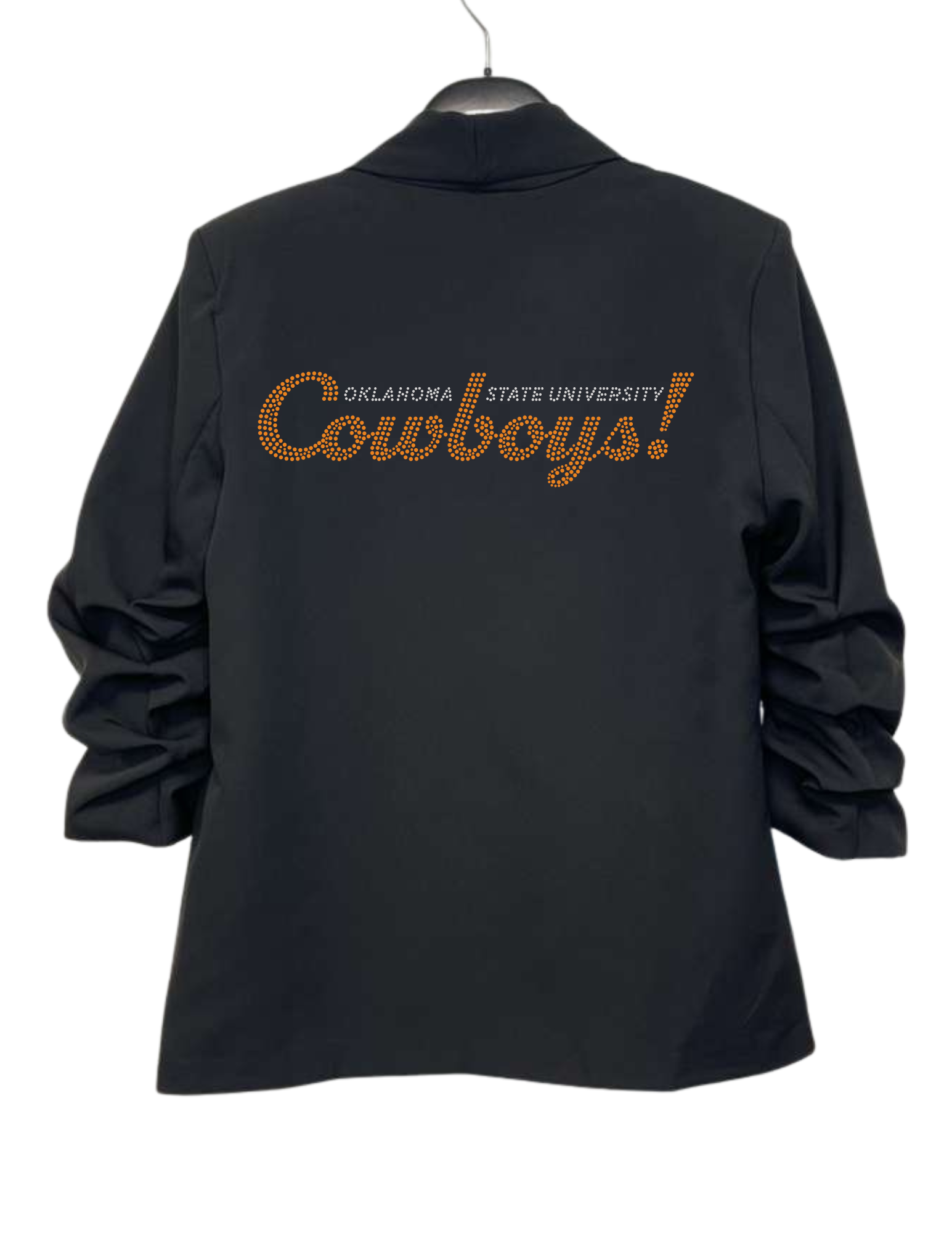 Oklahoma State Cowboys Black Ruched Sleeve Blazer