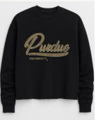 Purdue University Script Black Crewneck Sweatshirt