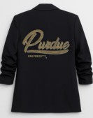 Purdue University Script Ruched Black Blazer