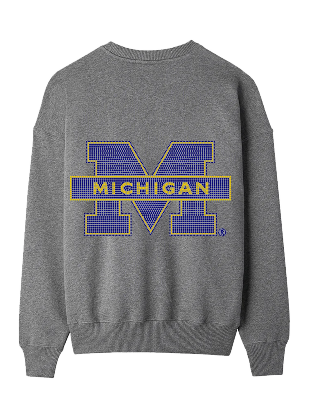University of Michigan Block M Gray Crewneck Sweatshirt
