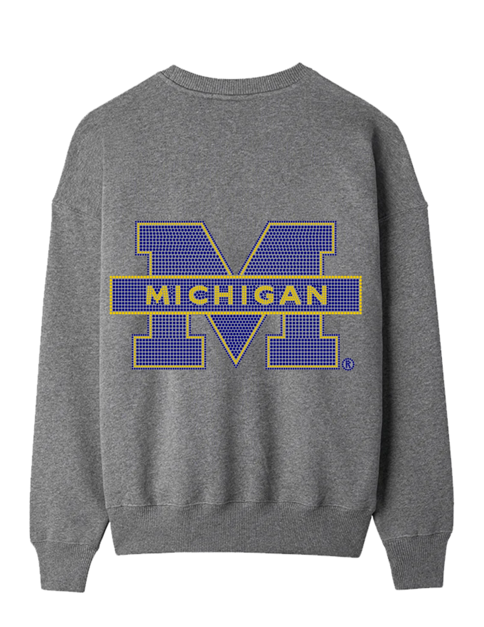University of Michigan Block M Gray Crewneck Sweatshirt