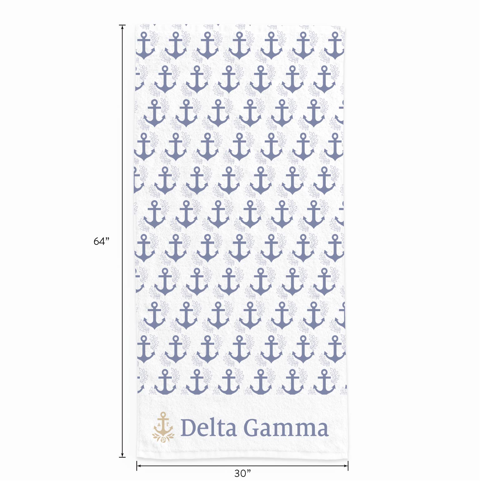 Chi Omega Beach Towel- Lightweight Brand Design