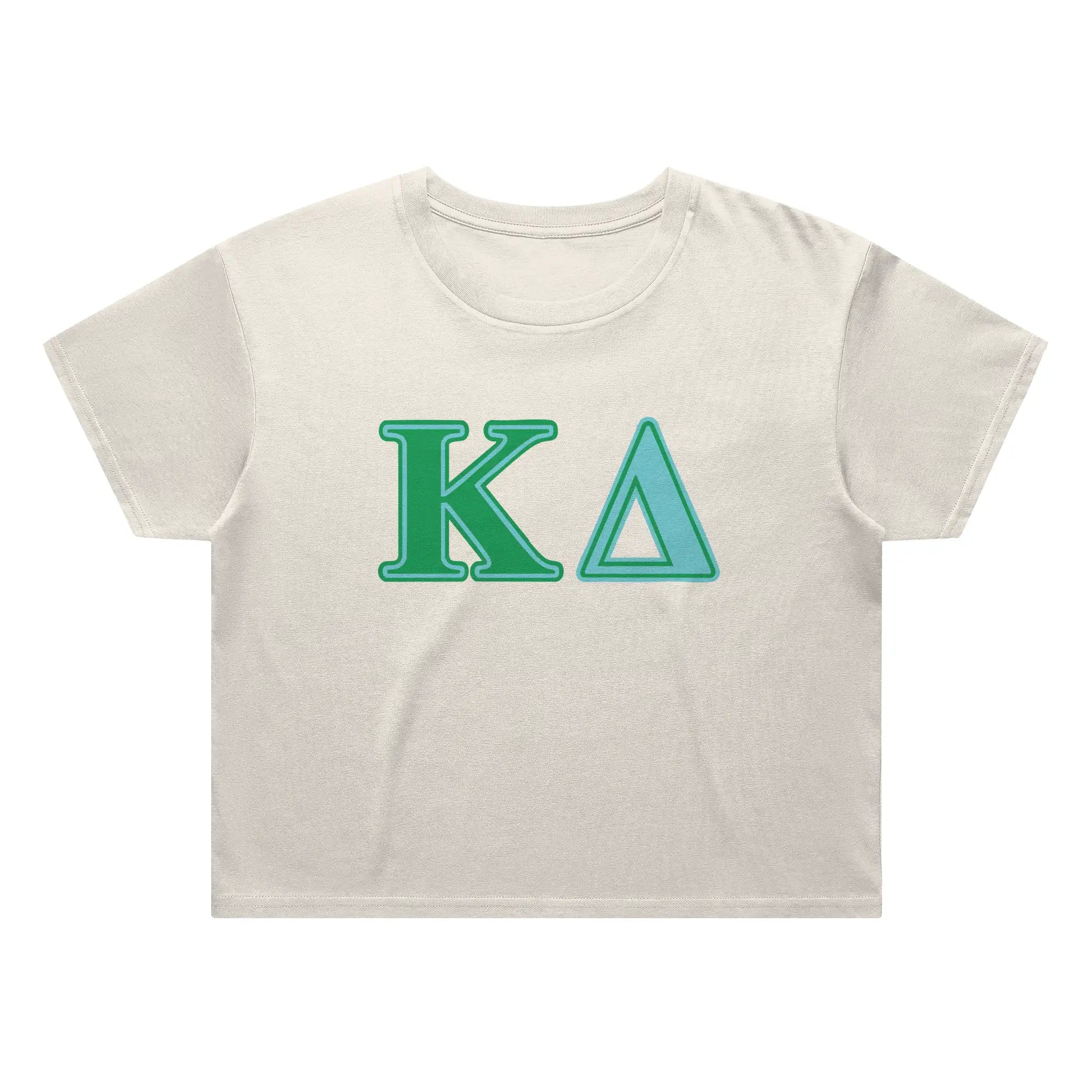 KD GREEN GREEK LETTERS- Street Crop Tee