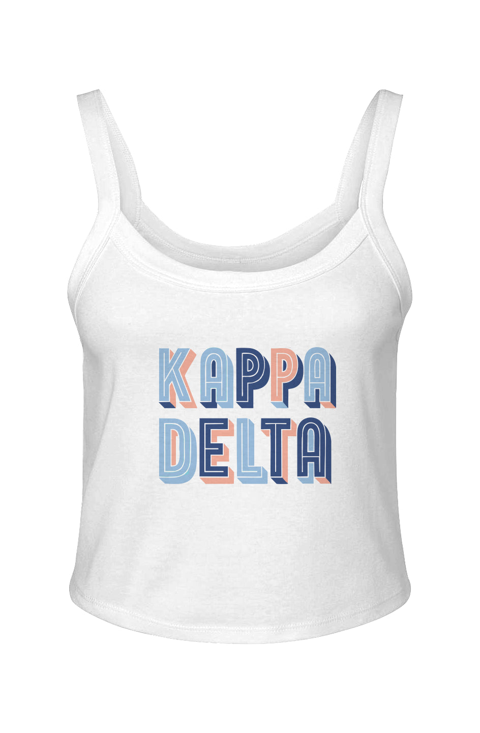 KD OUTLINE FONT- Micro Rib Spaghetti Strap Tank