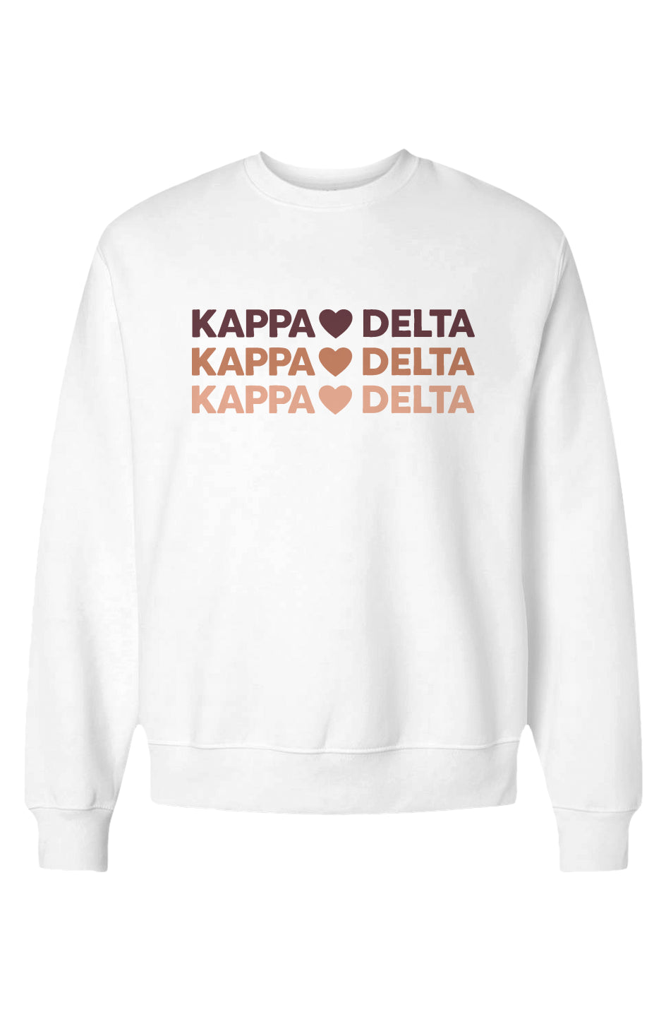 Triple Earthy Kappa Delta Hearts Heavy Crewneck Sweatshirt