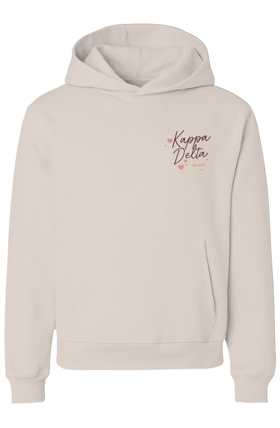 Script Kappa Delta Est 1897 Hearts Heavyweight Hoodie