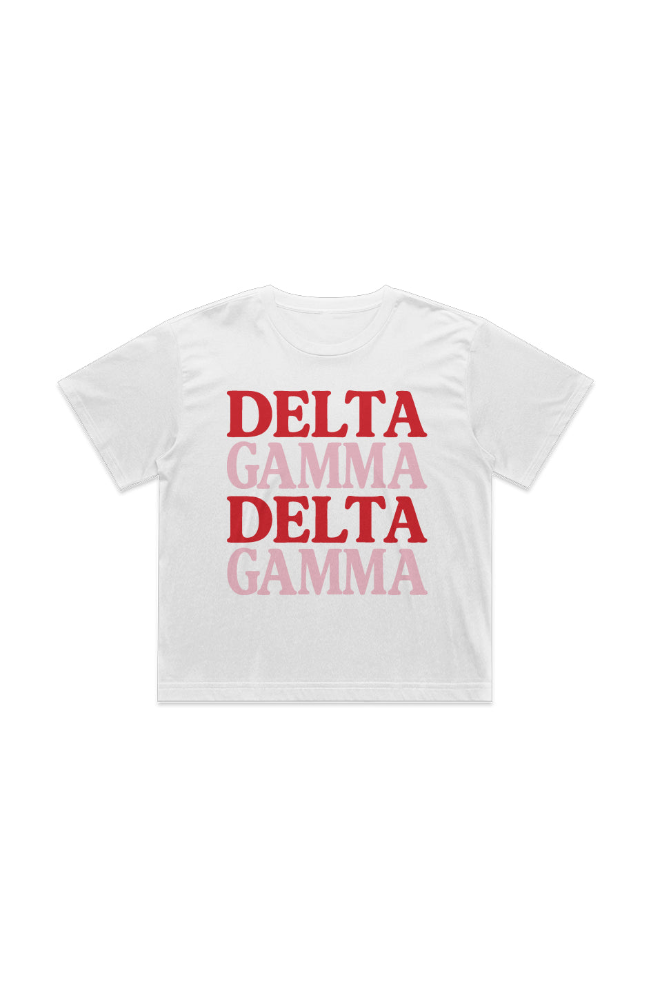 Stacked Delta Gamma Crop Tee