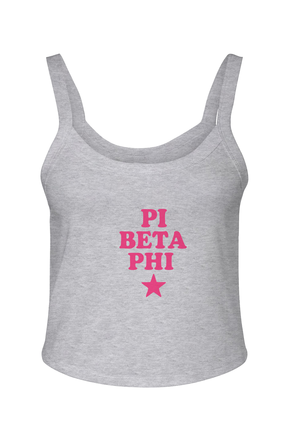 PBP PINK STAR- Micro Rib Spaghetti Strap Tank