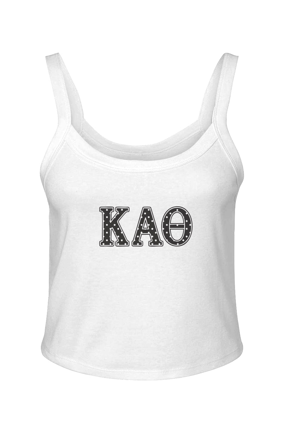 KAT POLKA DOTS- Micro Rib Spaghetti Strap Tank