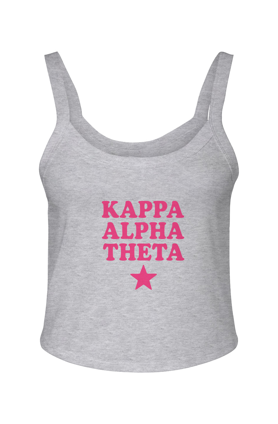 KAT PINK STAR- Micro Rib Spaghetti Strap Tank