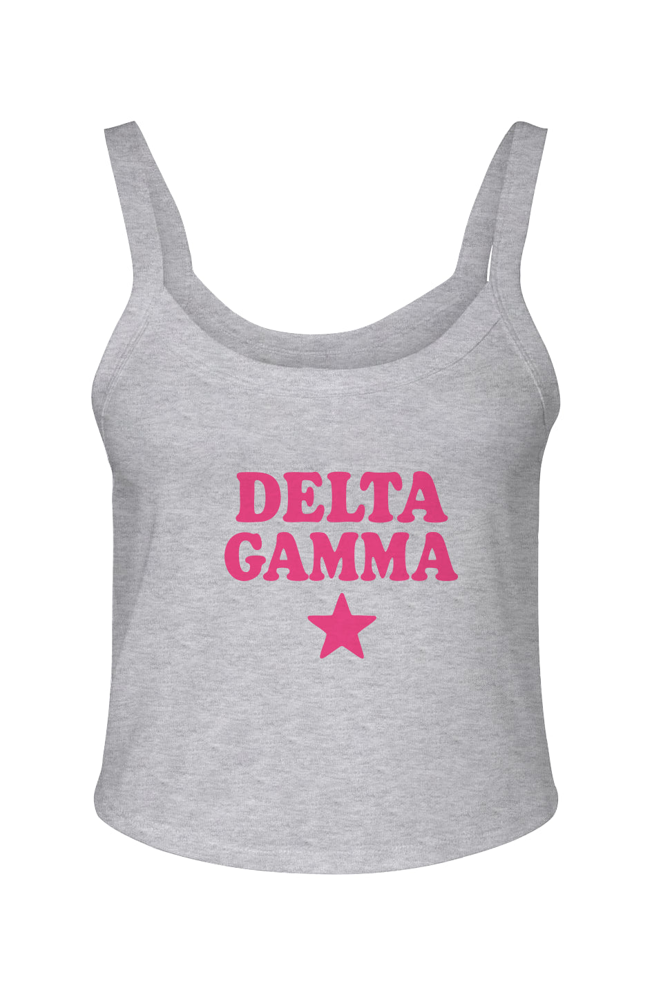 DG PINK STAR- Micro Rib Spaghetti Strap Tank