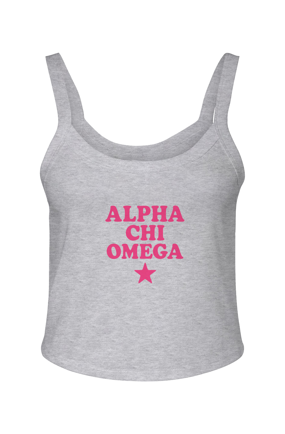 AXO PINK STAR- Micro Rib Spaghetti Strap Tank