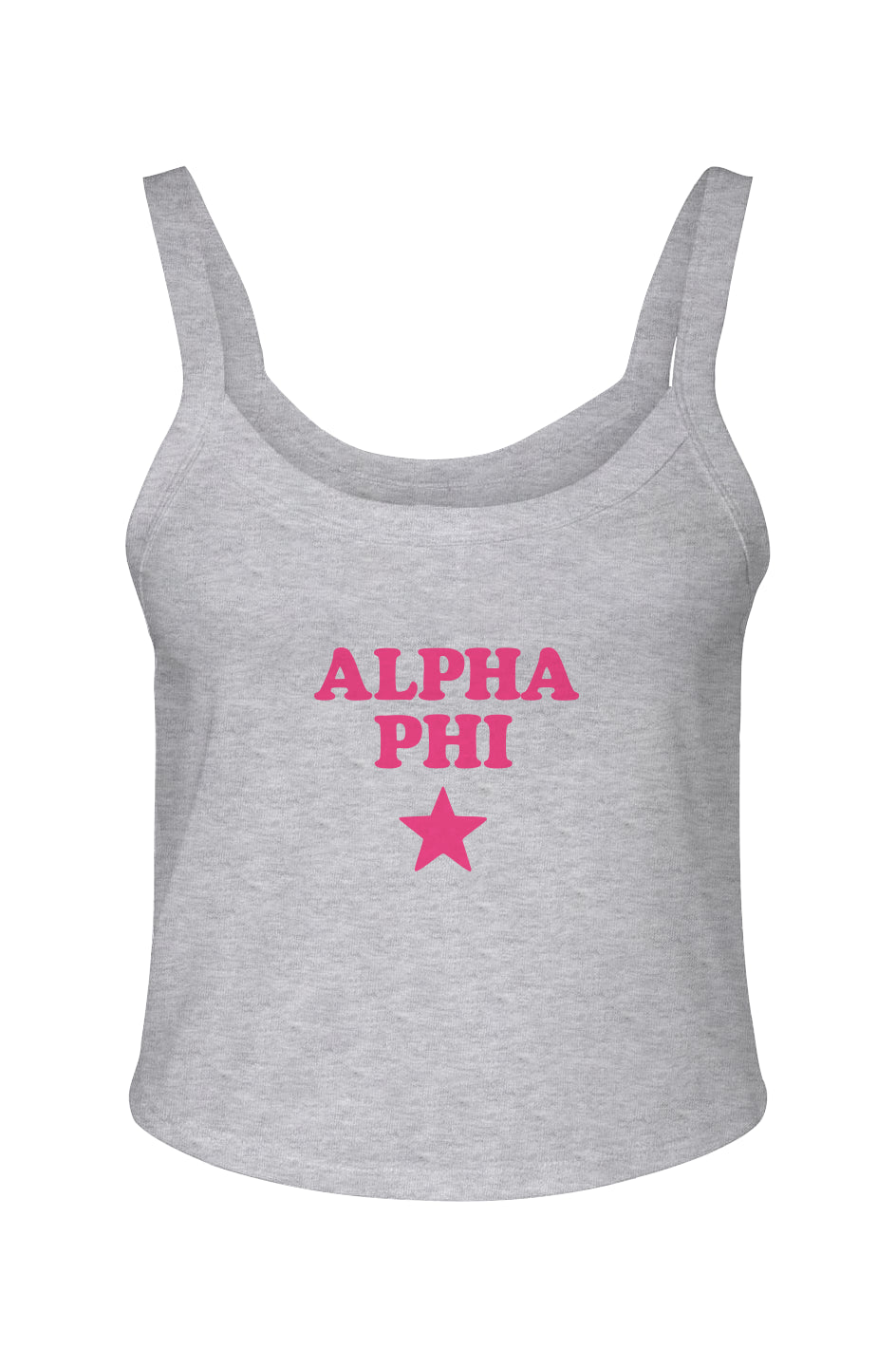 AP PINK STAR- Micro Rib Spaghetti Strap Tank