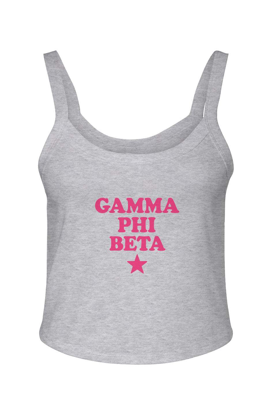 GPB PINK STAR- Micro Rib Spaghetti Strap Tank